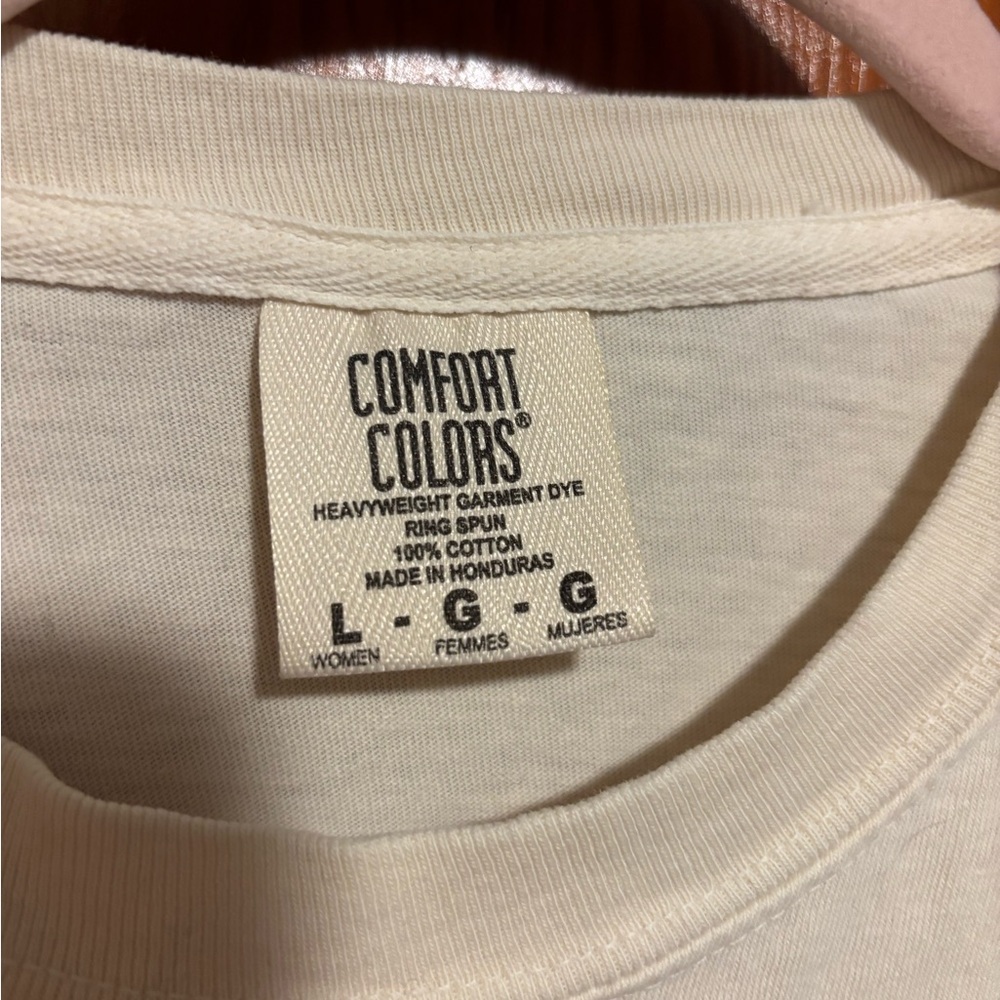 COMFORT COLORS Fearless Taylor Swift Cropped Embroidered T-Shirt Womens Size L - Picture 3 of 4